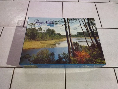 Ancien Puzzle ÉTANG DES LANDES vintage 1500 pièces NATHAN 1975 Complet - Photo 1/4
