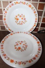 4 assiettes plates Scania Arcopal vintage