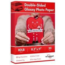 20 Sheets Double Sided Glossy Photo Paper 80LB 8.5x11 Inch Heavyweight 300gsm