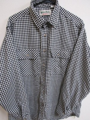 Vintage Gander Mountain Quiet + Black/White Check HWT L/S Button-Up Shirt XL USA