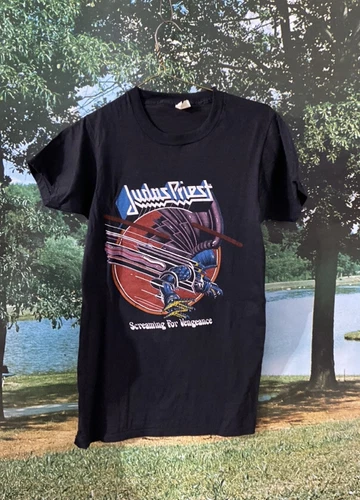 Judas Priest Screaming For Vengeance Tour Band 1980s vintage concert t-shirt, vintage, size M, single stitch, B+ condition