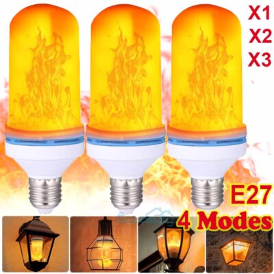 1/2/3PCS- LED Flame Effect Fire Light Bulb - Simulated Nature Flicker Lamp Decor