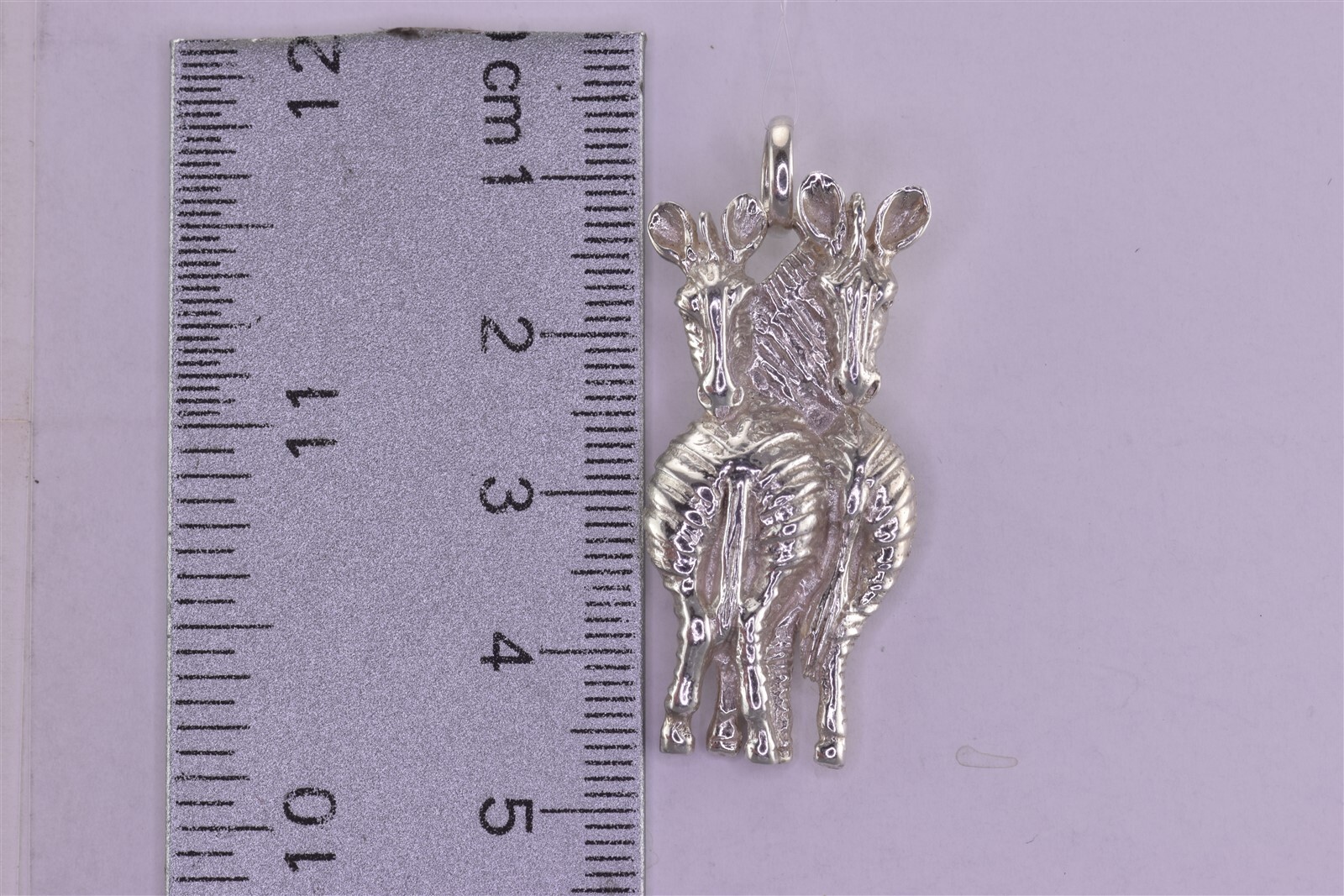 Sterling Silver 37mm Solid Dimensional Zebras Loo… - image 6
