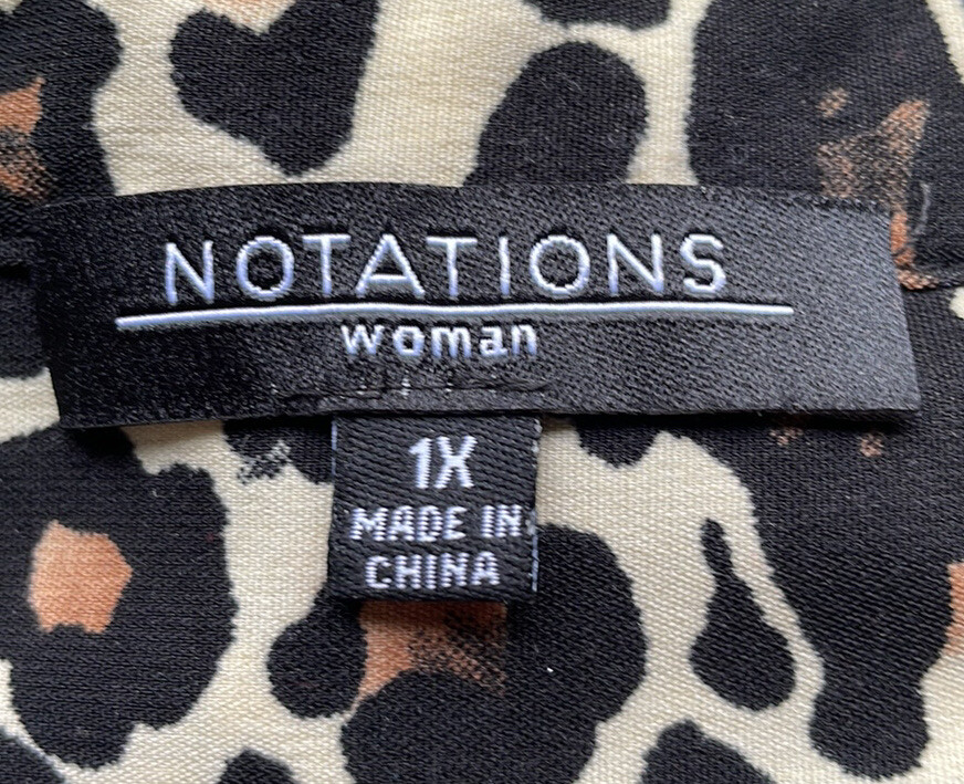 Notations leopard print button down wimens plus s… - image 5