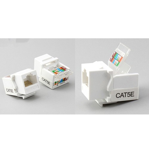 10x RJ45 CAT5e Ethernet Netzwerk Keystone JackClip Modul Wandstecker ' - Afbeelding 2 van 8