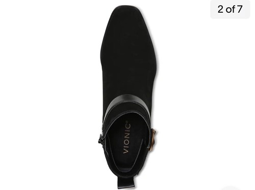 New NIB Vionic Tenley Women's Mid Shaft Ankle Boots Black Suede Uppers - 10M 10 - 第 5/9 張圖片