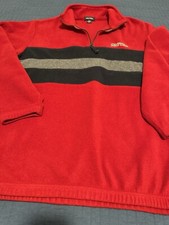Nautica Mens XL Red, Navy, Gray Fleece 1/4 Zip Made In USA