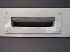 Vintage Door Mail Flap Metal Mail Slot Wood Door Panel DIY Project Salvage Parts