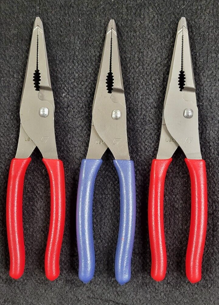 SnapOn LN47ACF 9" Needle Nose/SlipJoint Soft Grip Pliers eBay