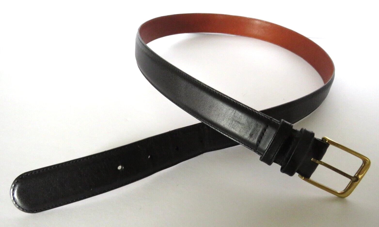 Cintura Coach uomo nera pelle bovina brunita fibbia ottone taglia 38 design classico