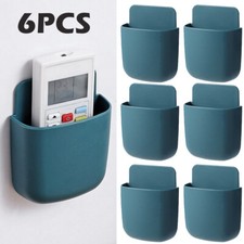 6x Wall Mounted Smart TV Remote Control Holder Home Offices Organiser Case Blue