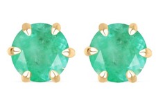 Natural emerald earring anniversary gifts for her emerald stud earring jewelry