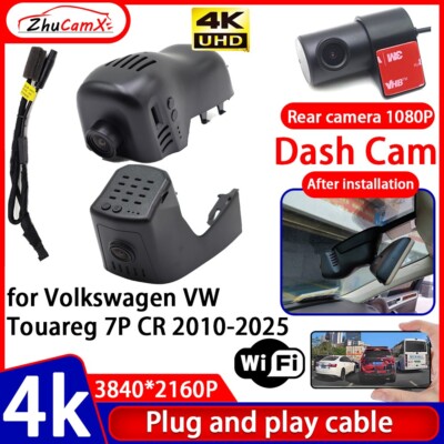 Plug and Play 4K Wifi Dash Cam Camera for Volkswagen VW Touareg 7P CR 2010-2025