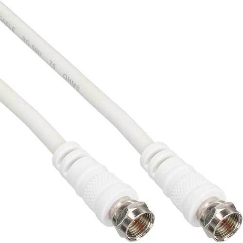 Thumbnail - Inline Sat-anschlusskabel, 2x Geschirmt, 2x F-stecker, >75db, Weiß,