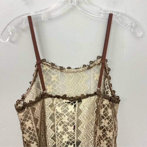 Vestido Pretty Angel Nuevo con Etiquetas de Encaje Mezcla de Seda Para Mujer Talla Grande Marrón Tostado Y2K - Imagen 3 de 9
