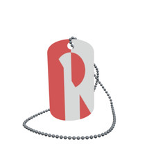 Dog Tag Flag Bunting Greenland-Austria Dog Tag Aluminium 30 x 50mm