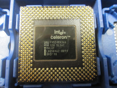 Vintage Intel Special Edition Gold Pin Socket 370 PGA CPU FV524RX366128 SL36C