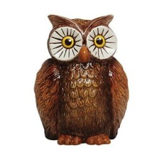 PTC 6 Inch Owl Bird Savings Piggy/Coin/Money Bank, Brown and White