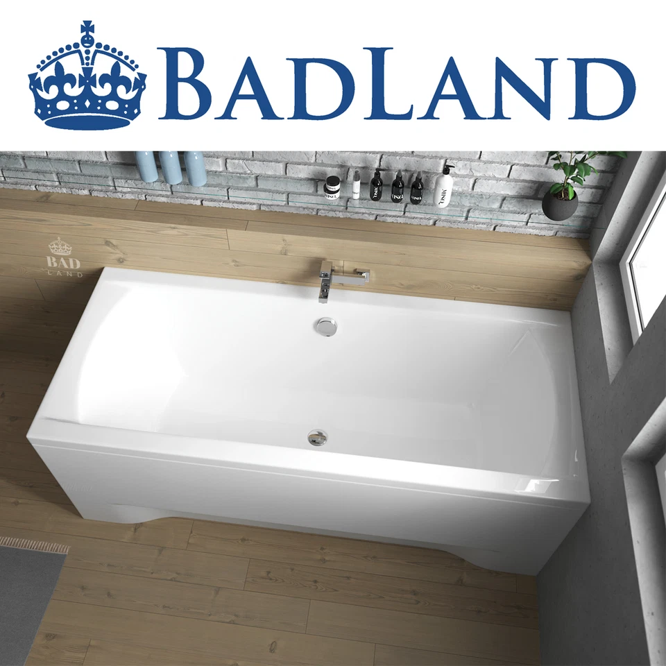 BADLAND Rechteck Badewanne 160x75 170x75 180x80 190x90 Wanne Füße Ablauf Schürze GRATIS!