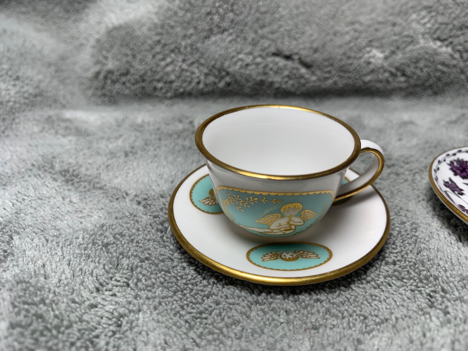 Spode Fine Bone China Miniature Cup Saucer Angel Flower William Copeland Lot 4