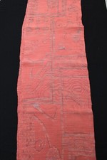 f-285 antique silk kimono fabric - plants - 12 " x 57"