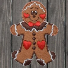 Gingerbread Man Embroidered Patch, 2.5" — Iron On