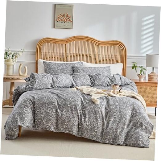 Queen Size Comforter Set Grey, 3 Pieces Queen Bedding Queen (90