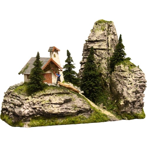 Diorama H0#1:87 Berg Fels/Granit Struktur#patiniert" Gebirge Landschaft#begrünt - Bild 3 von 10