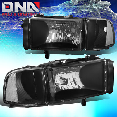 FOR 94-02 RAM PICK-UP TRUCK BLACK/CLEAR SIDE TURN CORNER HEADLAMP HEAD LIGHT