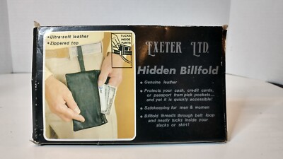 Vintage Exeter LTD Hidden Billfold Genuine Leather Tuck Into Pants