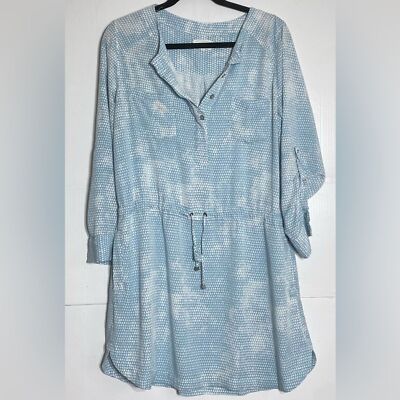 lou and grey shirt dress Lou & Gray Shirt Dress Womens L Gray Knit Sleeveless Drawstring Pockets  Casual