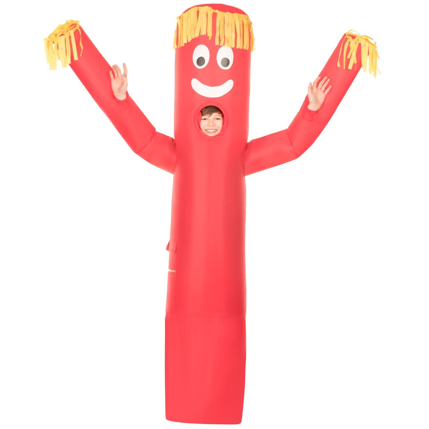 Kids Inflatable Giant Red  Tube Guy Costume Air Dancer Halloween Fancy Dress
