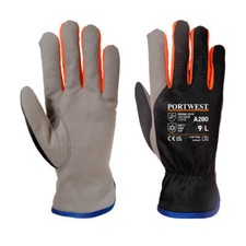 Thermal Wintershield Gloves Fleece Lined Leather Cold Protect 12 x Portwest A280
