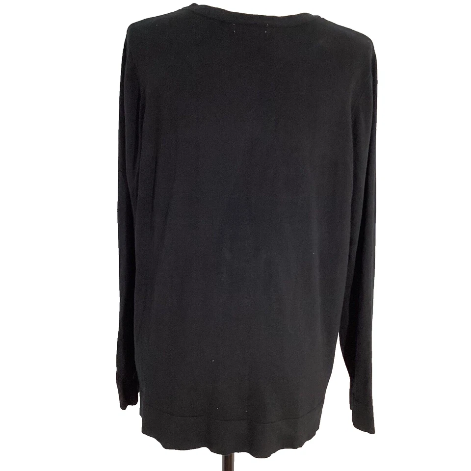 CARDIGAN CHARTER CLUB MUJER PLUS 1X PUNTO NEGRO PLATA CUENTAS LÚREX FIESTA INFORMAL Foto 4 de 4