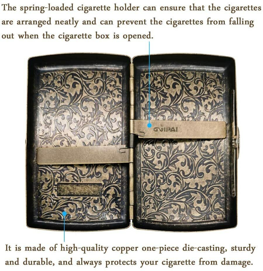 spring loaded cigarette holder Style Double Sided King Size Mini Cigarette Case Spring Clip Open Pocket  Holder