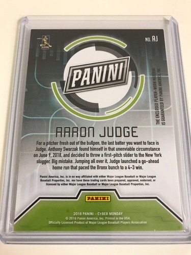 Aaron Judge 11/50 2019 Panini Cyber Monday Patch Yankees - Picture 3 of 3