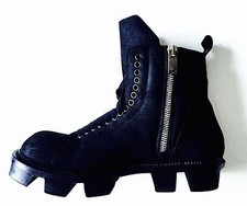 RICK OWENS MENS PLINTH HIKER BLACK LEATHER PL...