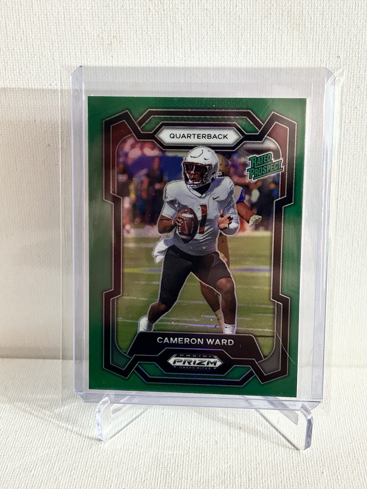 Cameron Ward 2024 Panini Prizm Draft Picks Rated Prospect Green #199 Hurricanes