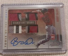 2021 Panini Absolute Bobby Dalbec RPA RC /10 Tools Of The Trade Signature Quads