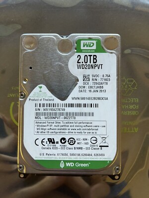 WD20NPVT 2TB WESTERN DIGITAL GREEN SATA 6G 2,5'' Zoll 15MM SATA HDD