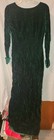 Womens VTG Green Velvet Long Dress 19 Button Back Closure Victorian Look Sexy