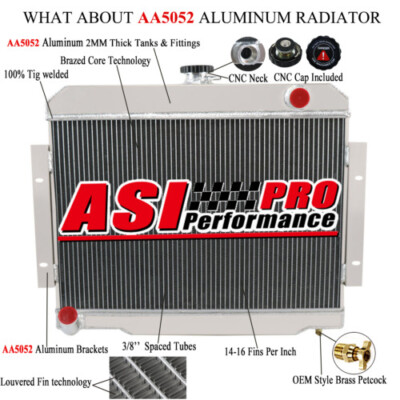 4 ROW Aluminum Radiator Fit For Jeep CJ CJ5 CJ6 CJ7 Scrambler L6/V8 1972-1986