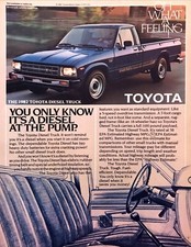 1982 Toyota Diesel Pickup Truck photo "Tough & Dependable" vintage print ad