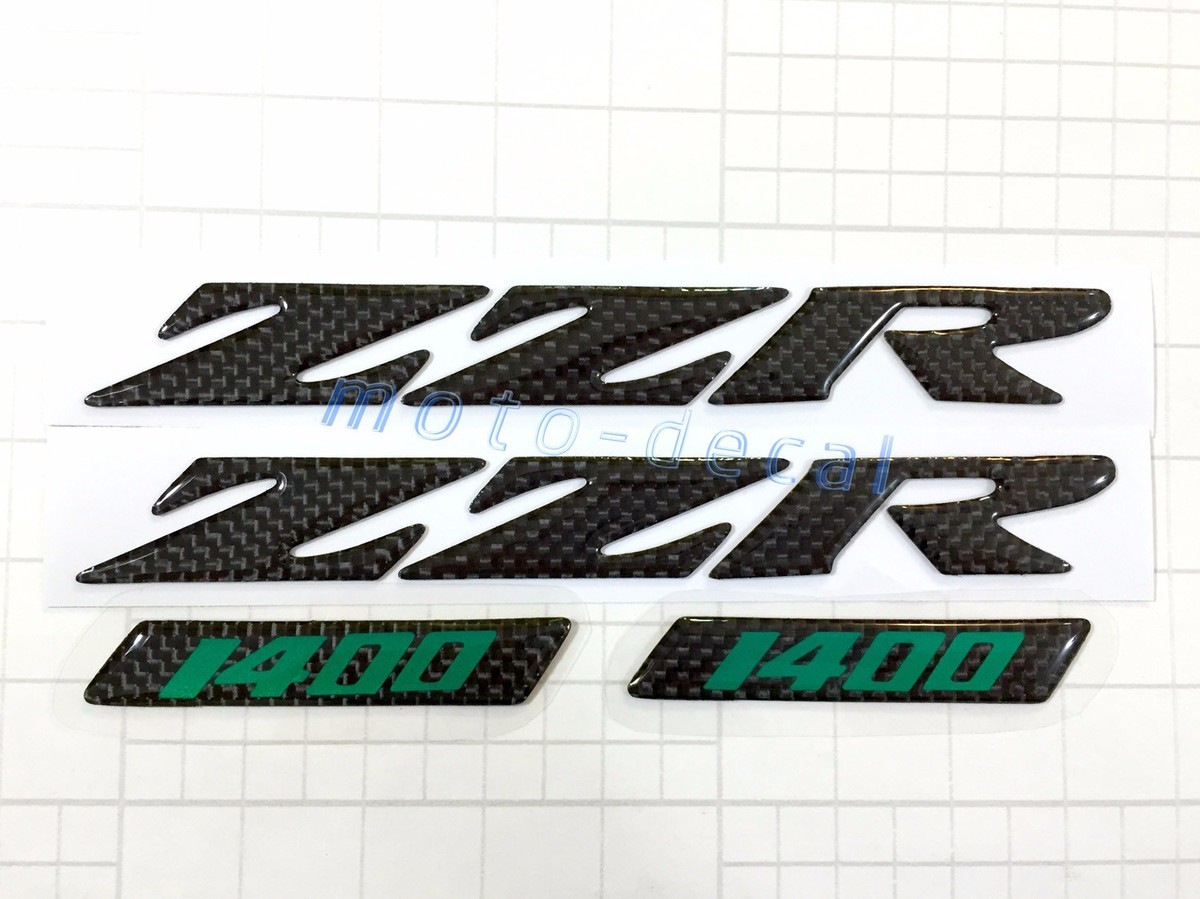 Real Carbon Fiber For NINJA ZZR 1400 ZX-14 Emblem Fuel Gas Tank 3D