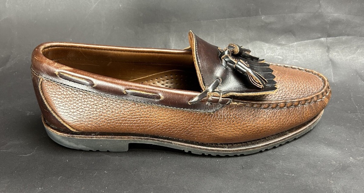 Allen Edmonds Nashua 42253 Brown & Black Tassel Loafers Slip 
