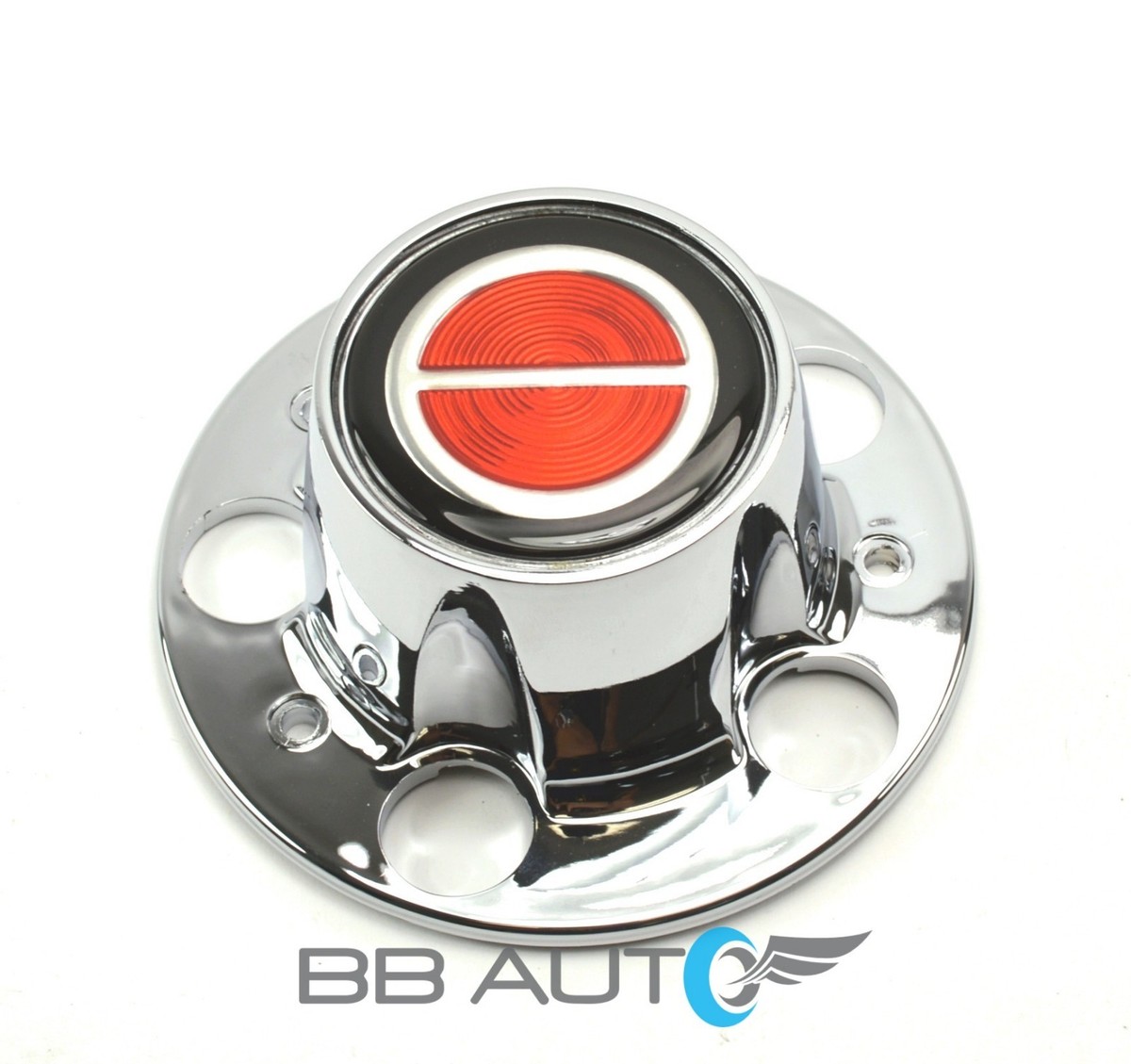 New Chrome Red Wheel Hub Center Caps Set for 1984-1997 Ranger