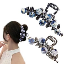 2Pieces Rose Hairpin Hair Clips,Flower Hair Clip White Flower Hairpin Rose Cl...