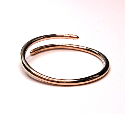 Thin Wrap Swirl Thumb Ring Rose Gold Plated Sterling Silver NEW