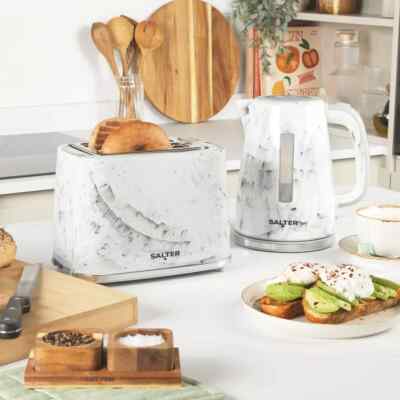Bread Toaster Marble Toaster And Kettle Set Salter White Marble