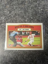 2021 Topps Heritage Baseball #296 Dylan Carlson Base In Action Insert Rookie RC